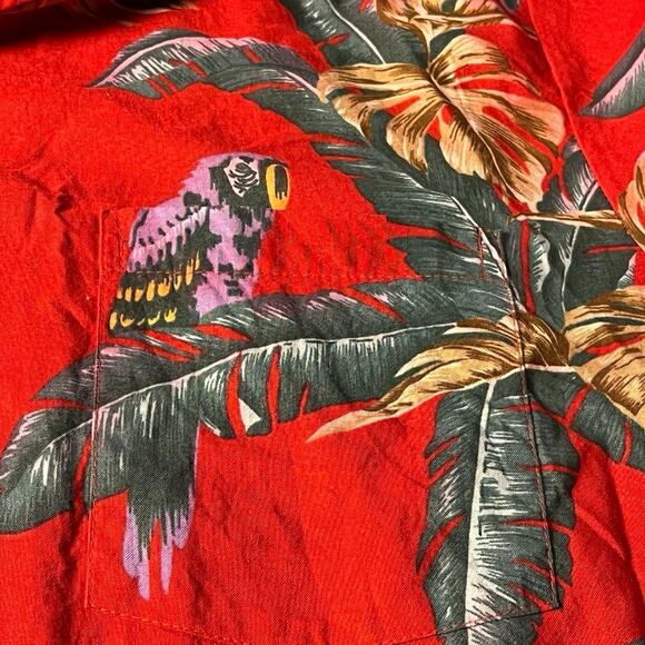 Vintage Paradise Found Magnum PI Hawaiian Shirt 3XL Purple Parrots Vacation - Picture 4 of 5